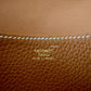 HERMES Halzan 31 Gold Clemence Gold Hardware D Stamp