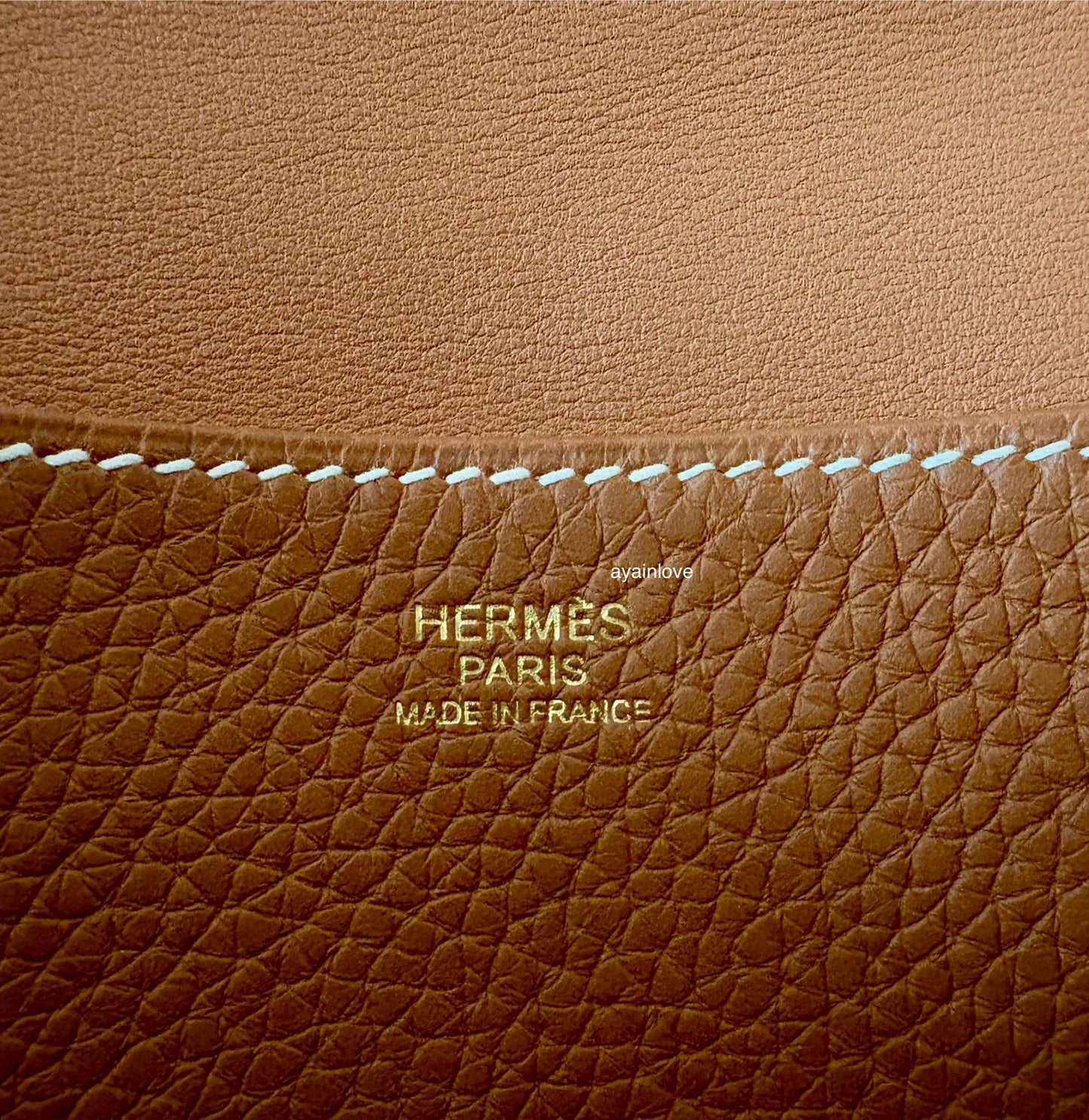 HERMES Halzan 31 Gold Clemence Gold Hardware D Stamp