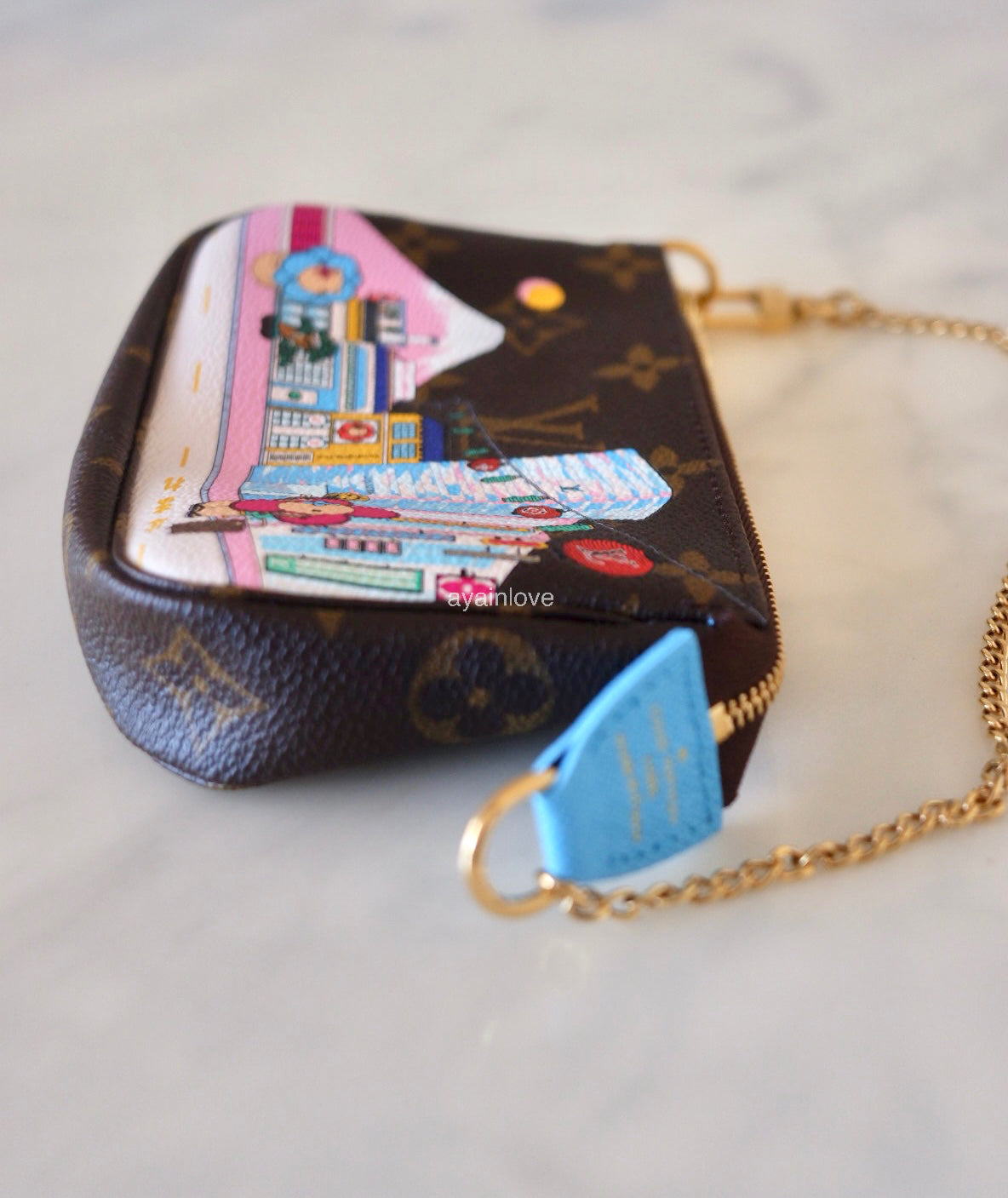 LOUIS VUITTON LV Holiday Limited Edition Vivienne Tokyo Japan Animation 2022 Mini Pochette Monogram Gold Hardware