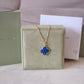 Van Cleef Arpels VCA 1 Motif Agate Magic Alhambra Long Necklace 18KT Yellow Gold