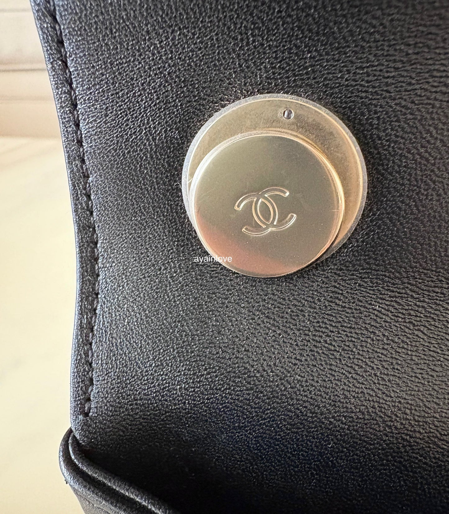 CHANEL Black Small Trendy Flap Bag Microchipped Light Gold Hardware