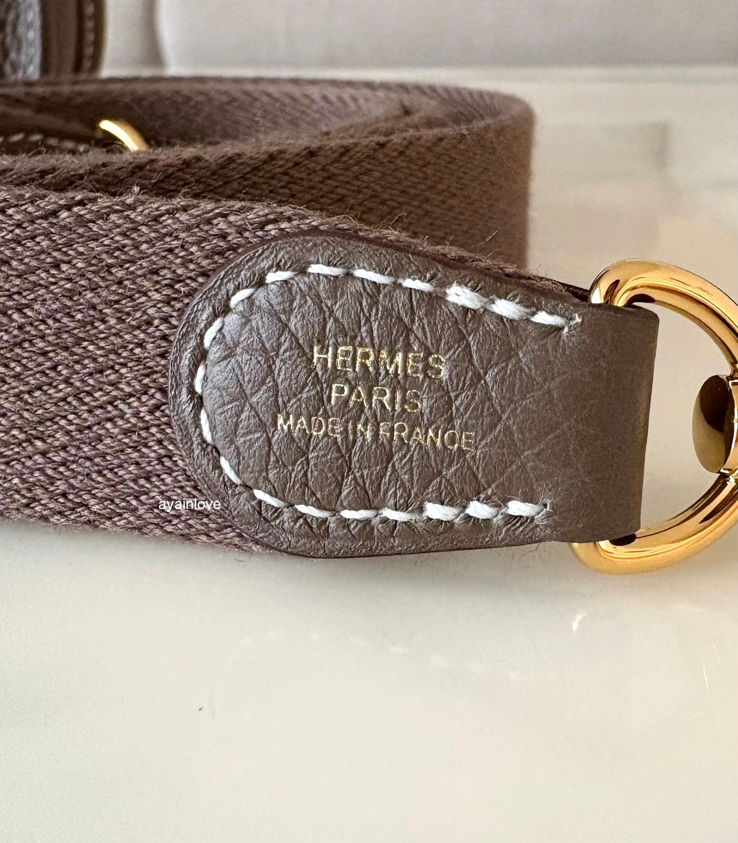 HERMES Mini Evelyne TPM 16 Amazone Etoupe Clemence Gold Hardware U Stamp