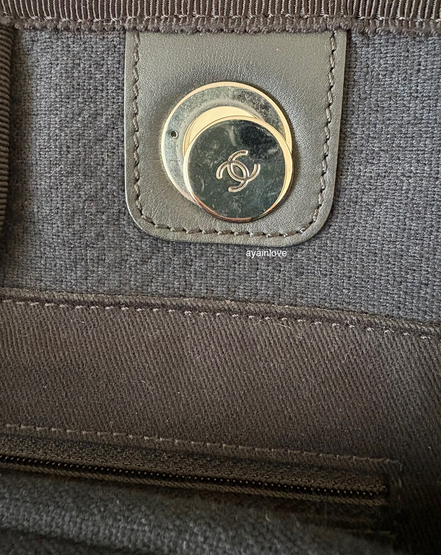 CHANEL Midnight Navy Blue Canvas Small Medium Deauville Microchipped Tote Bag Silver Hardware