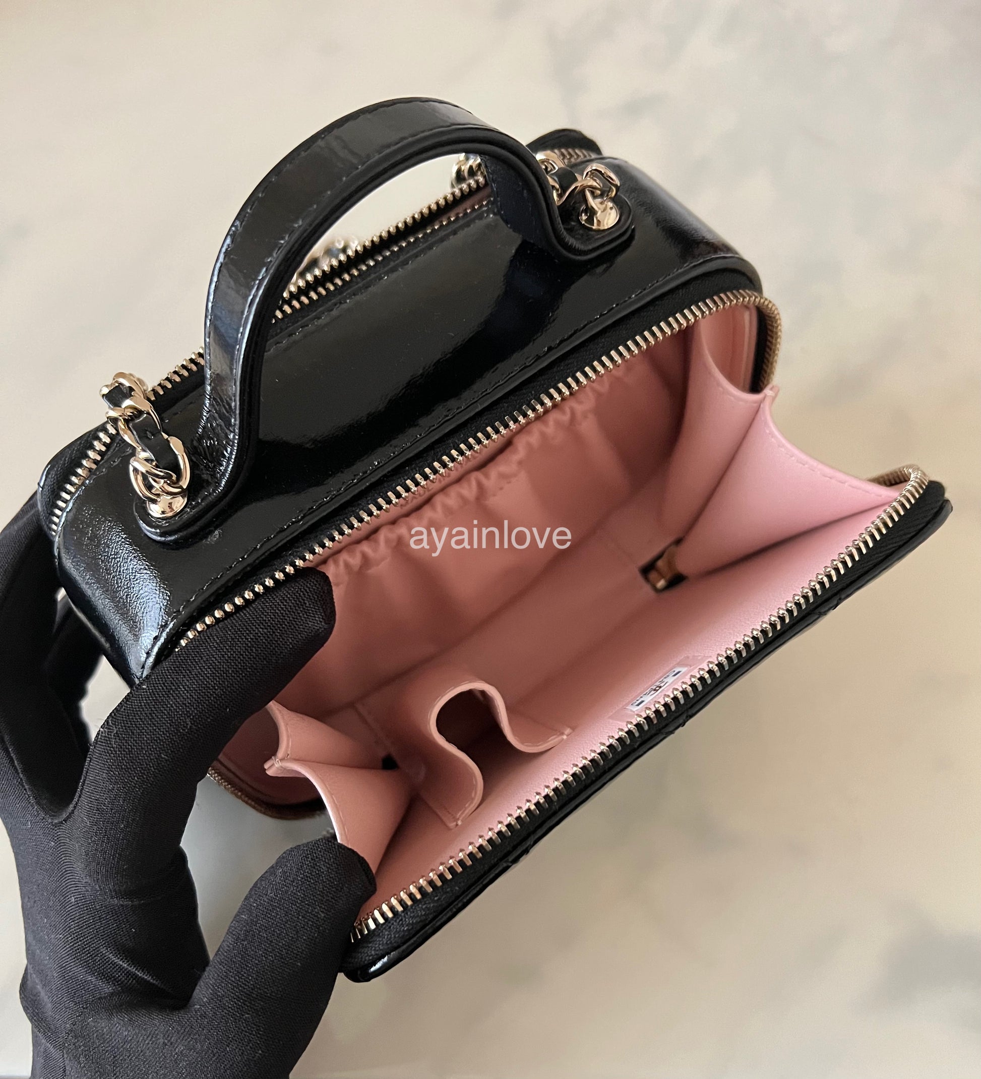 CHANEL Medium Boy Patent Leather Flap Bag Light Pink-US