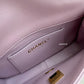 CHANEL 24S Pink Lambskin Twin Pearls Quilted Mini Flap Bag Adjustable Gold Hardware