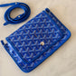 GOYARD Plumet Pocket Wallet Bag Sky Blue Goyardine Canvas