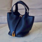 HERMES Picotin Lock 18 Caban Dark Blue Black Taurillion Clemence Gold Hardware K Stamp