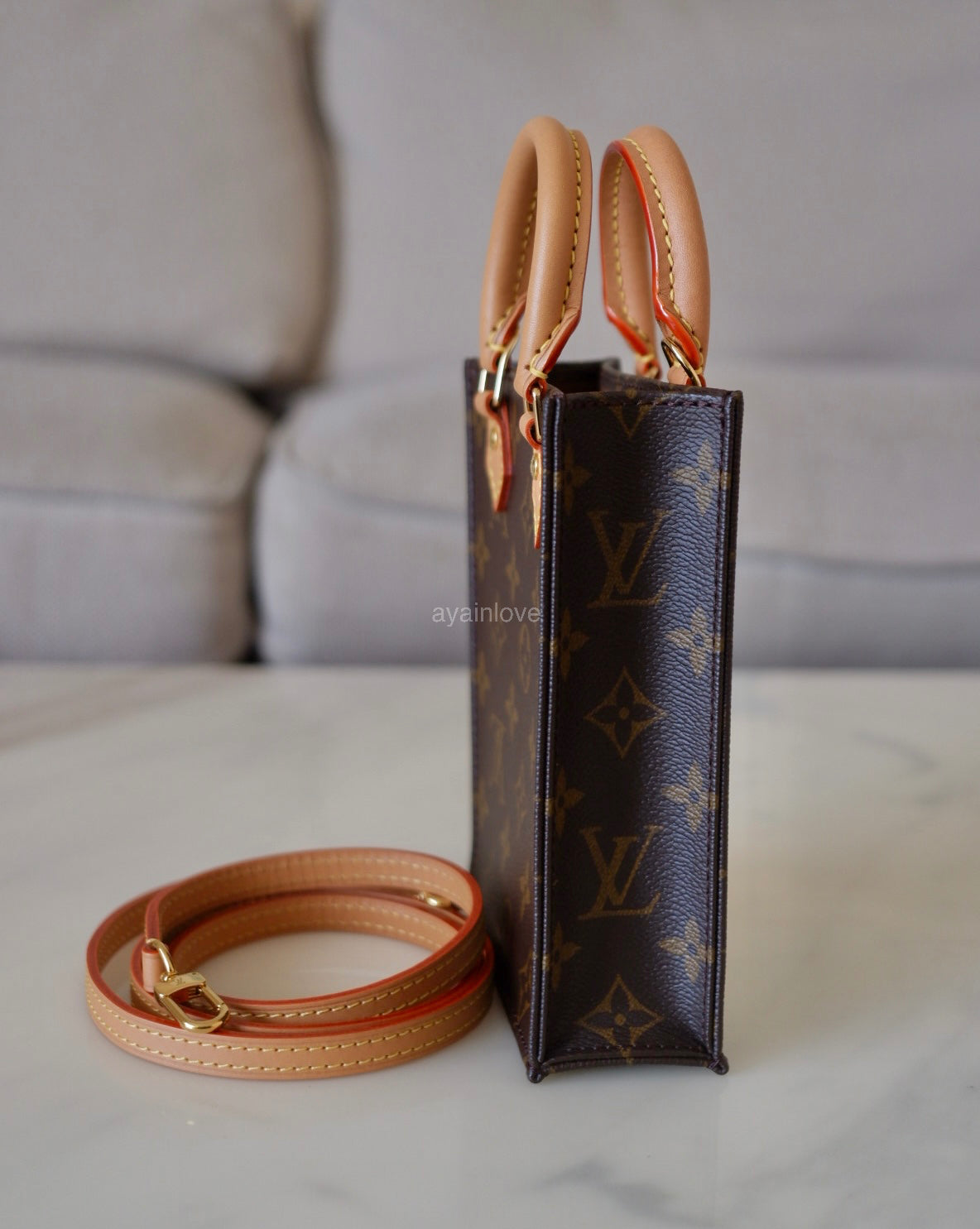 LOUIS VUITTON Petit Sac Plat Monogram Bag
