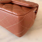 CHANEL 22S Caramel Brown Lamb Skin Rectangular Mini Light Gold Hardware