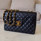 CHANEL Vintage Black Quilted Maxi XL Jumbo Classic Single Flap Oversized CC Bag 24KT Gold Plated Hardware Series 3