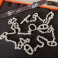 HERMES Farandole Long Necklace 80 Sterling Silver