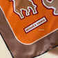 HERMES Double Face Silk 90 Caracteristick Multicolour Beige Dore/Orange Scarf Shawl