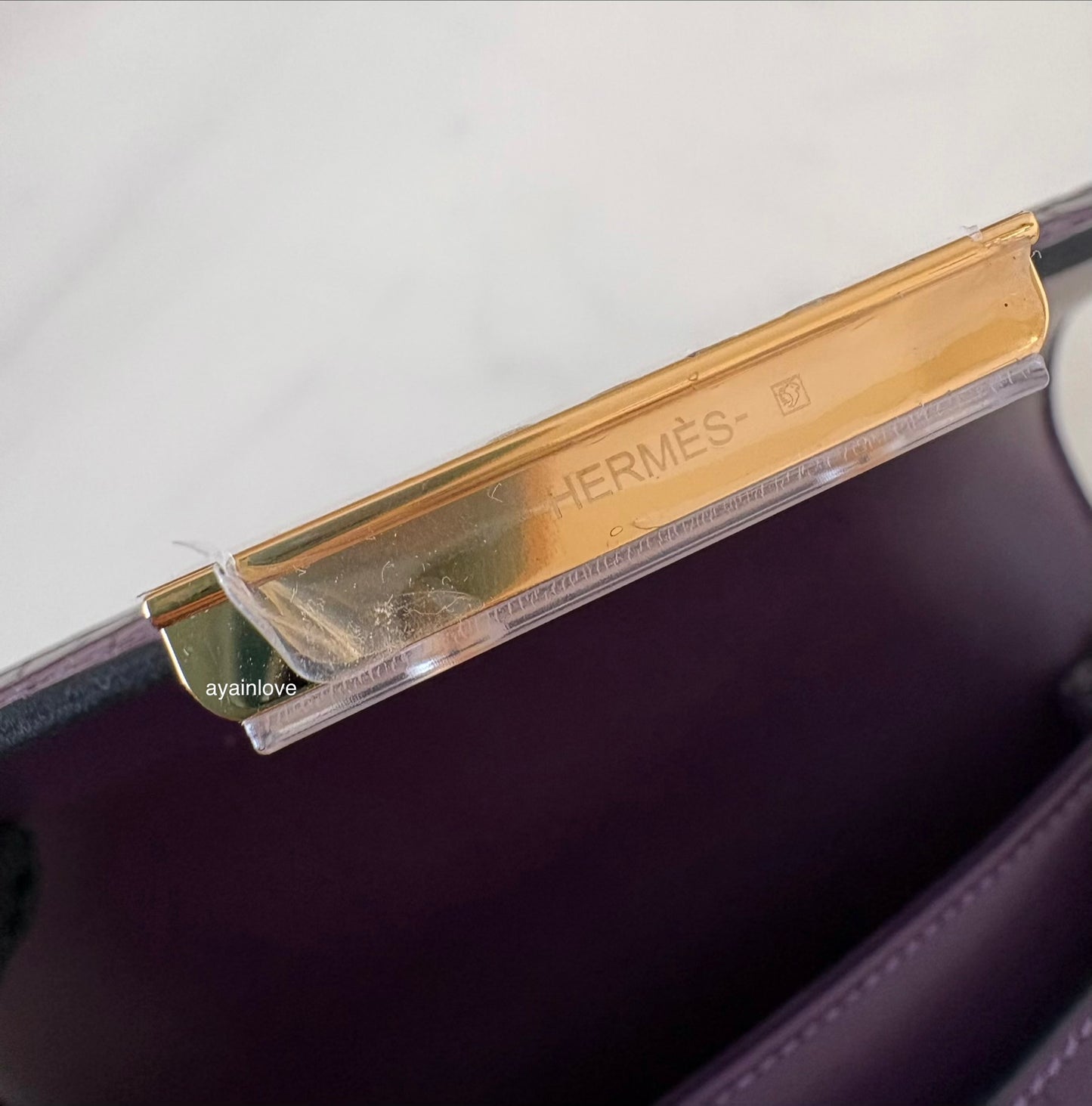 HERMES Constance Mini 18 Amethyst Purple Matte Alligator Leather Gold Hardware Y Stamp