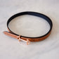 HERMES Gamma Belt Reversible Black/Gold Swift/Epsom Size 70 Rose Gold Hardware W Stamp
