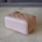 CHANEL 22C Light Beige Caviar Rectangular Vanity On Chain Light Gold Hardware