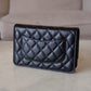 CHANEL Black Caviar Microchipped Classic Wallet On Chain Gold Hardware