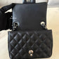 CHANEL Black Classic Quilted Square Mini Flap Bag Silver Hardware