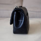 CHANEL Black Classic Quilted Square Mini Flap Bag Silver Hardware