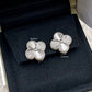 VAN CLEEF ARPELS VCA 18KT White Gold Guilloche Vintage Alhambra Earrings