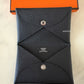 HERMES Calvi Black Noir Epsom Card Holder Palladium Hardware