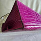 HERMES Mini Kelly Pochette Rose Scheherazade Pink Shiny Alligator Leather Gold Hardware C Stamp
