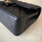 CHANEL Black Caviar Quilted Small Classic Flap Bag Gold Hardware