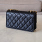 CHANEL 23S Black Caviar Wallet on Chain with Bag Charm Gold Hardware