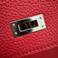 HERMES Kelly 25 Geranium Togo Retourne Palladium Hardware X Stamp
