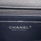 CHANEL 18B Navy Blue Caviar Quilted Rectangular Mini Flap Bag Silver Hardware