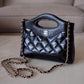 CHANEL Black Calfskin Mini 31 Shopping Bag Light Gold Hardware