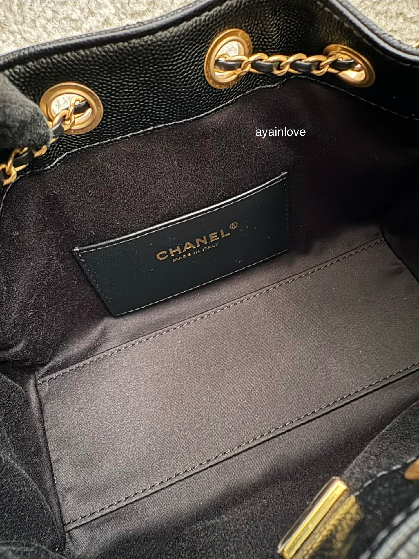 CHANEL 25 Mini Black Caviar Microchipped Bag Gold Hardware