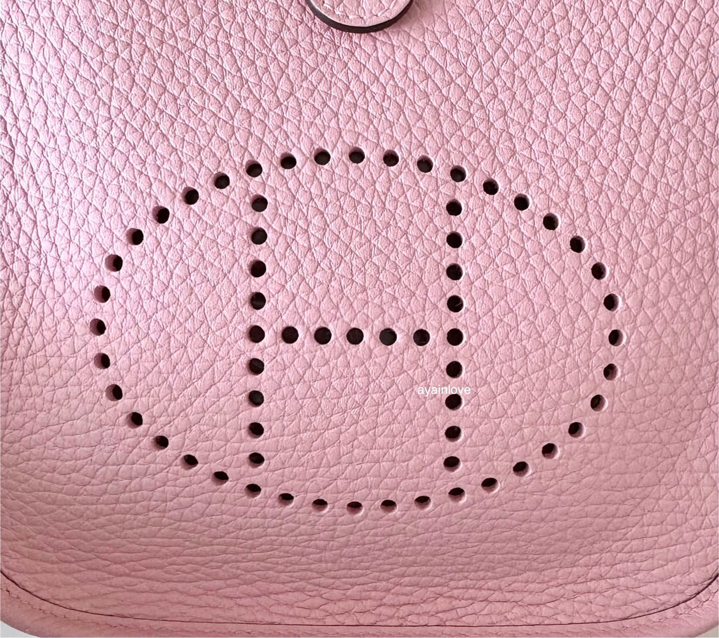 HERMES Mini Evelyne TPM 16 Amazone Rose Sakura Clemence Palladium Hardware W Stamp