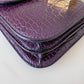 HERMES Constance Mini 18 Amethyst Purple Matte Alligator Leather Gold Hardware Y Stamp