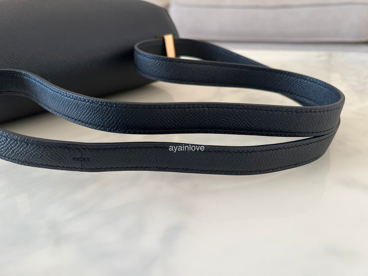 HERMES Constance 24 Noir Black Epsom Rose Gold Hardware D Stamp