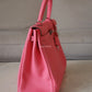 HERMES Kelly 35 Pink Rose Lipstick Togo Palladium Hardware Q Square Stamp