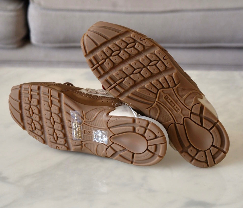 Miu Miu x New Balance 530 SL Brown Cinnamon Bleached Calfskin Mules Loafers Shoes Size 38 EU