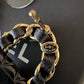 CHANEL 23C Black Classic Flap Handbag Stud Earrings Gold Hardware