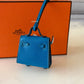 HERMES Kelly Doll Dole Tadelakt Bleu Izmir Bag Charm Palladium Hardware Z Stamp