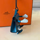 HERMES Kelly Doll Dole Tadelakt Bleu Izmir Bag Charm Palladium Hardware Z Stamp