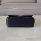 CHANEL 18B Black Caviar Quilted Rectangular Mini Flap Bag Light Gold Hardware