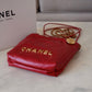 CHANEL Mini 22 Red Shiny Calf Skin Bag Gold Hardware