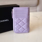 CHANEL Light Purple Caviar New Style XL Zippy Card Holder Wallet Silver Hardware