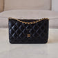CHANEL Black Caviar Microchipped Classic Wallet On Chain Gold Hardware