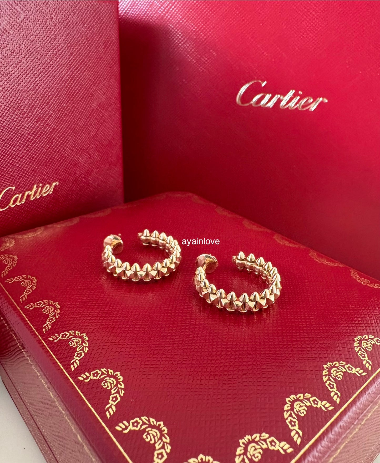 CARTIER Clash 18KT Rose Gold Hoop Earrings Small Model