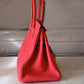 HERMES Birkin 35 Togo Rouge Pivoine Gold Hardware R Stamp