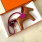 HERMES Rodeo MM Tricolour Gold/Rubies/Rose Pourpre Bag Charm