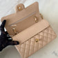CHANEL Beige Clair Caviar Small Classic Flap Bag Gold Hardware