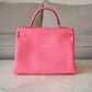 HERMES Kelly 35 Pink Rose Lipstick Togo Palladium Hardware Q Square Stamp