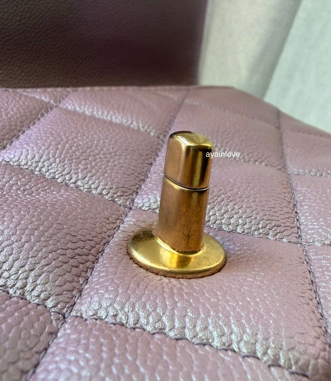 CHANEL 21K Iridescent Pink Caviar My Perfect Square Mini Flap Bag Gold Hardware
