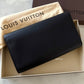 LOUIS VUITTON Black Calfskin Louise Pochette Clutch GM Bag